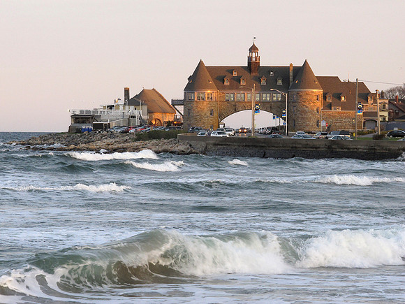 The Towers at Sunset at High Tide