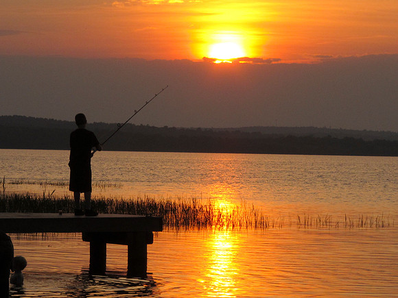 Fishing Worden's Pond at Sunset