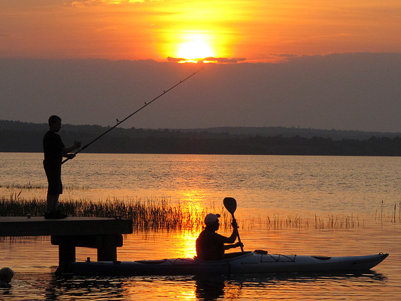 Fishing Worden's Pond at Sunset & Kayak